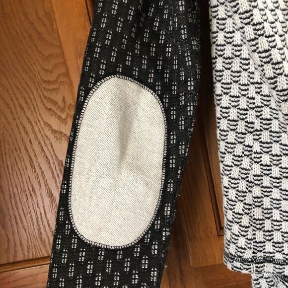 Anthropologie Philosophy Draped Open Woven Cardigan Elbow Patches - S - Picture 10 of 13